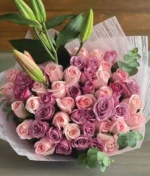 Ramo de flores rosas de Florerias en CDMX. flores a domicilio CDMX