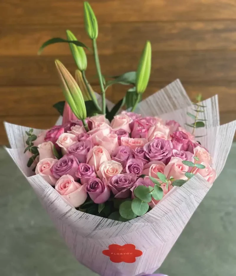 Ramo de flores rosas de Florerias en CDMX. flores a domicilio CDMX