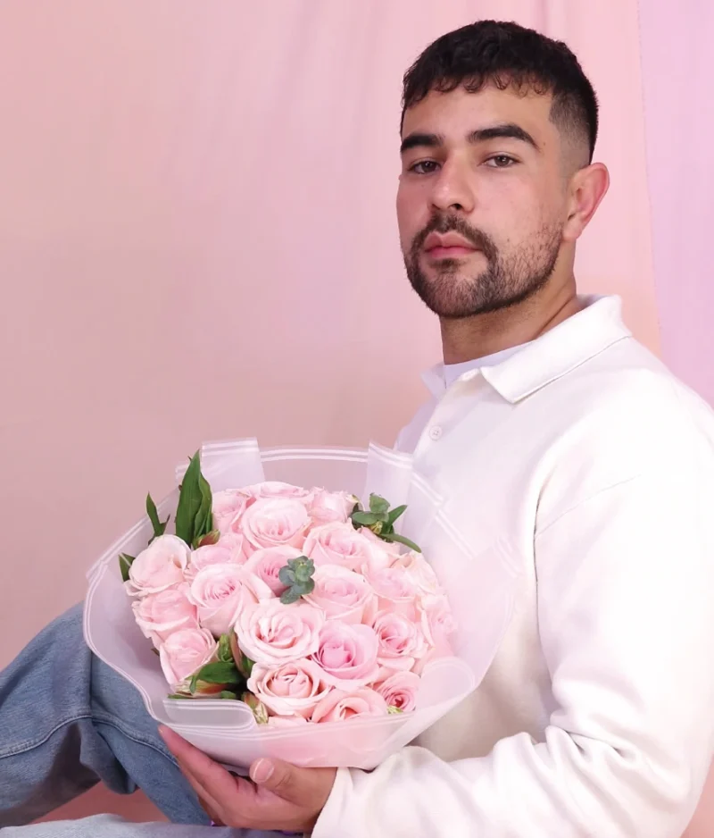 Ramo de rosas rosa en Florería en Puebla, Variedad de arreglos de flores a domicilio en Puebla con entrega el mismo día