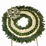Corona de flores Dobleces, Florerías en Puebla, entrega de coronas fúnebres en Puebla