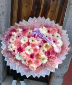 Florería en Puebla, Arreglo de gerberas para cumpleaños forma de corazón flores a domicilio Puebla.