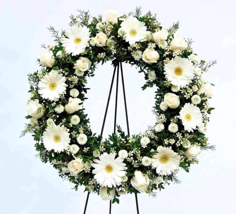 corona funebre arreglos florales de condolencia