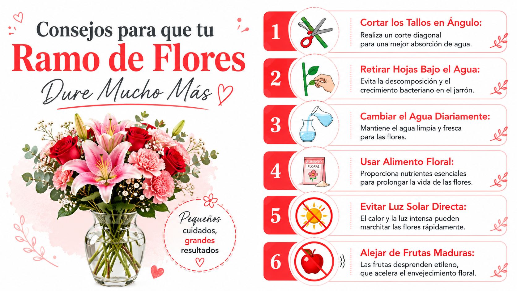 Consejos para que tu ramo de flores dure mucho más