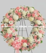 Medidas Corona fúnebre "Amor Infinito", envío de coronas de flores a domicilio en Pachuca. Arreglos funebres en Florería en Pachuca