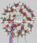 Medidas Corona fúnebre "Brisa del adiós", florerías en Pachuca. Acompaña en el último adiós con flores a domicilio Pachuca